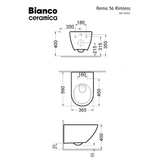 ΛΕΚΑΝΗ ΚΡΕΜΑΣΤΗ ΛΕΥΚΗ ΠΟΡΣΕΛΑΝΗΣ RIMLESS BIANCO CERAMICA REMO 56cm, Slim Soft Close RM11000SC-300 ΛΕΚΑΝΗ ΚΡΕΜΑΣΤΗ ΛΕΥΚΗ ΠΟΡΣΕΛΑΝΗΣ RIMLESS BIANCO CERAMICA REMO 56cm, Slim Soft Close RM11000SC-300